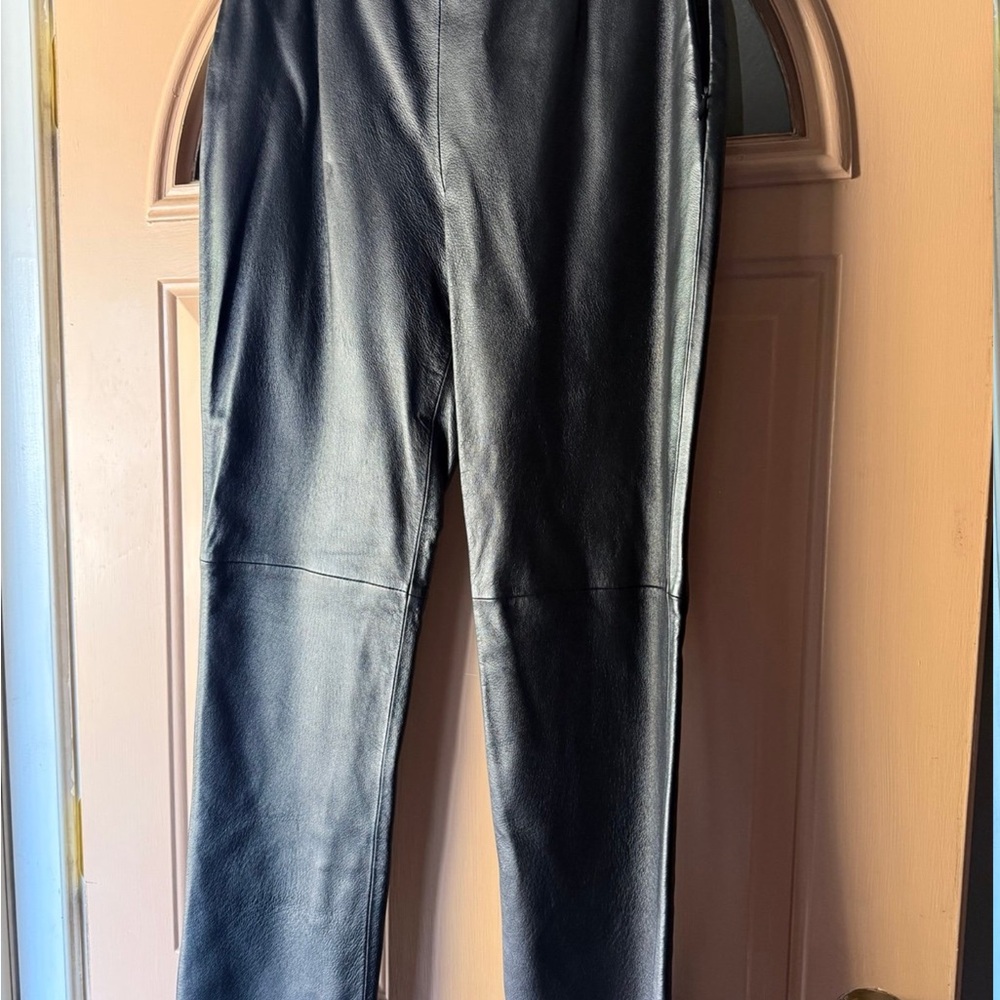 Clio Black Leather Trousers